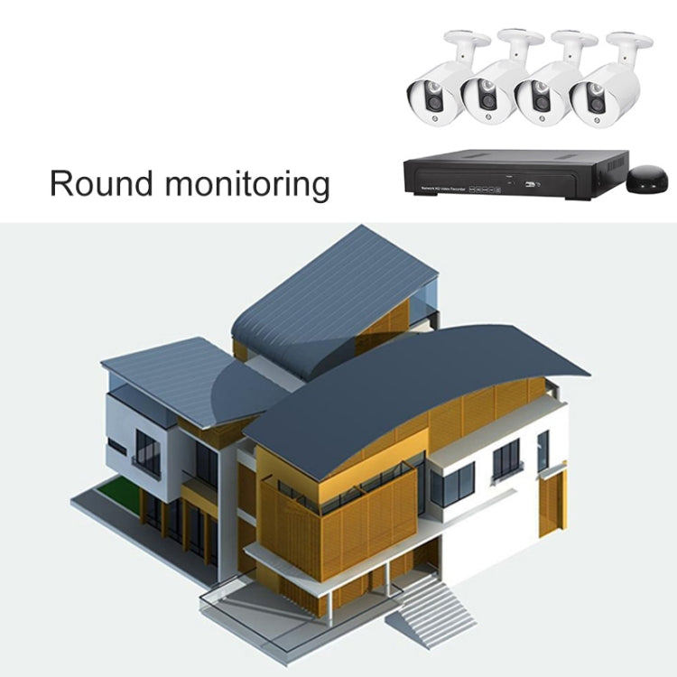 N4B3Poe 4Ch 720P P2P ONVIF 1.0 Mega Pixel IP Camera NVR Kit, Support Night Vision / Motion Detection, IR Distance: 20m by buy2fix