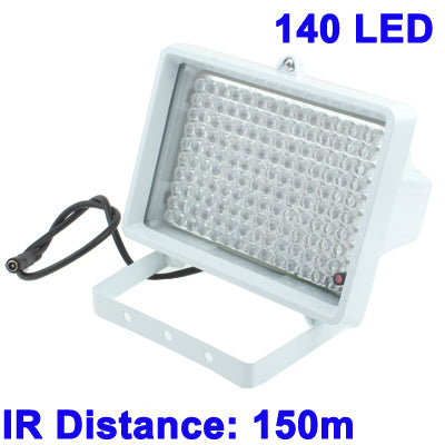140 LED Auxiliary Light for CCD Camera, IR Distance: 150m (ZT-140LF) , Size: 11x17x12.5cm(White) by buy2fix