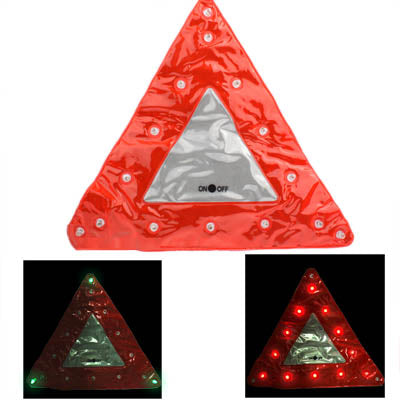 15 LED Triangle Emergency Car Warning Safety Traffic Sign Red(Red) by buy2fix