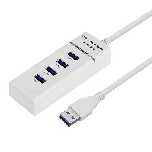 4 Ports USB 3.0 Hub Splitter with LED, Super Speed 5Gbps, BYL-P104(White) by buy2fix