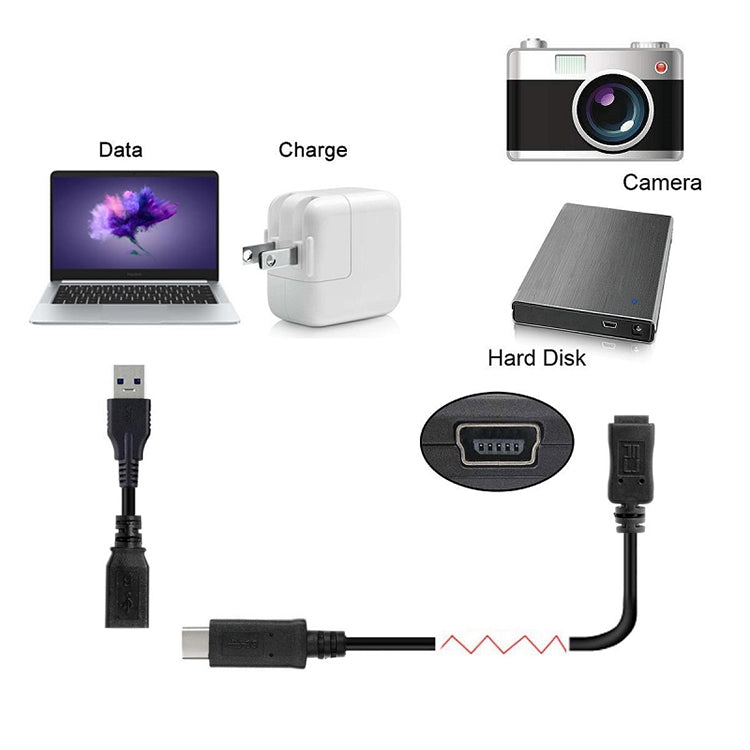 CY-201 USB 3.1 Type-C Male Connector to Micro USB 2.0 Female Cable For Nokia N1, Cable Length: 20cm(Black) - OTG Adapter by buy2fix | Online Shopping UK | buy2fix