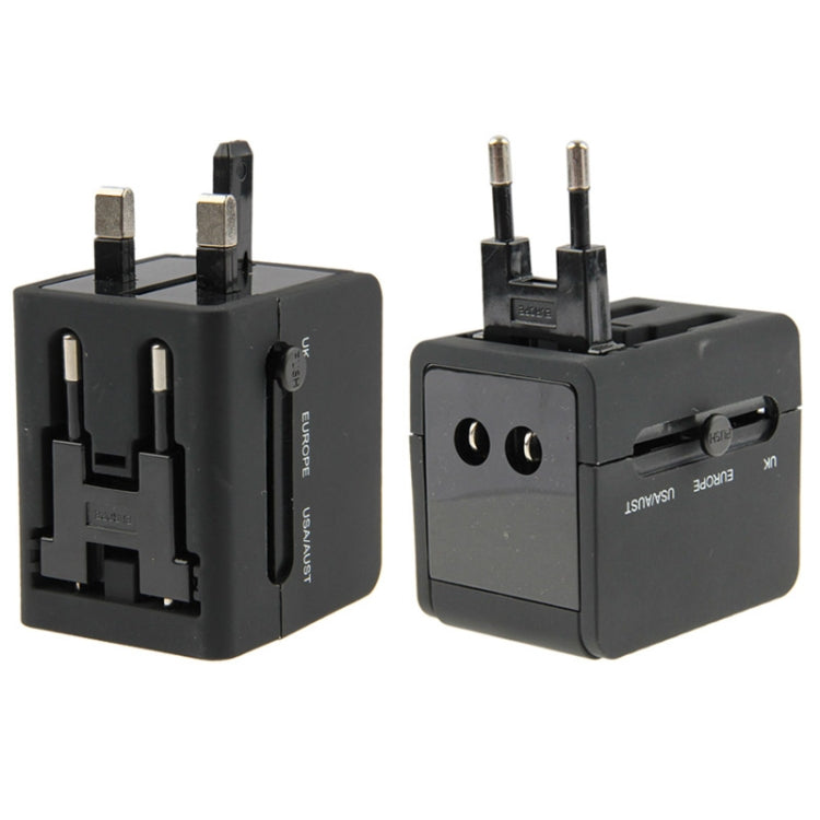 International 2.1A 2-USB EU / AU / UK / US Plug Travel Universal Adaptor(Black) - Plug Adaptor by buy2fix | Online Shopping UK | buy2fix