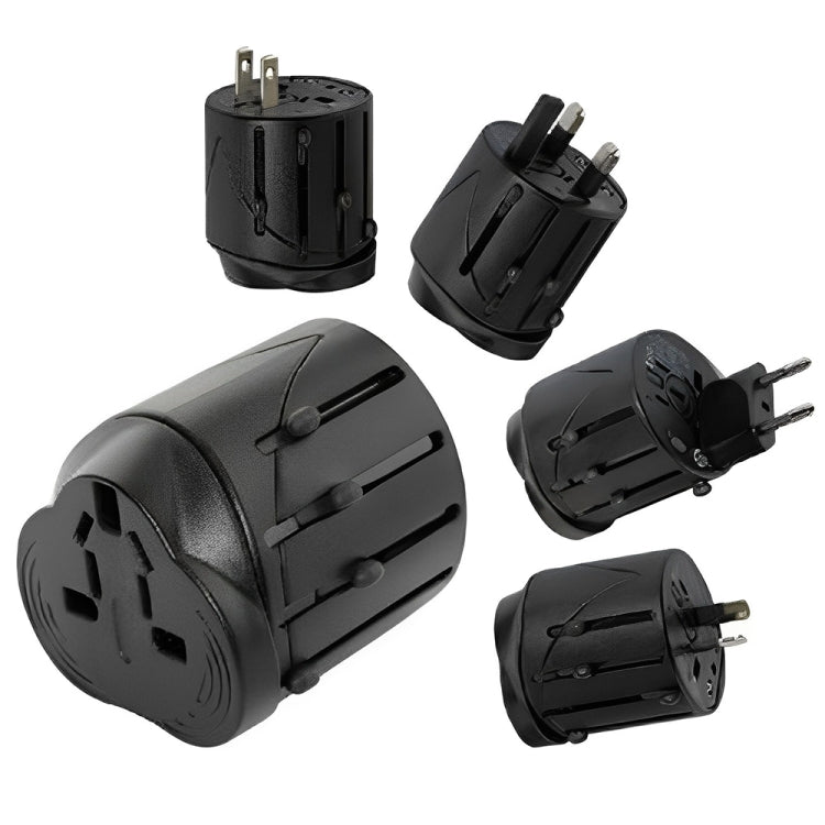 All in 1 EU + AU + UK + US Plug Travel Universal Adaptor, Size: 60 x 58 x 56mm(Black) - Plug Adaptor by buy2fix | Online Shopping UK | buy2fix
