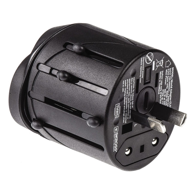 All in 1 EU + AU + UK + US Plug Travel Universal Adaptor, Size: 60 x 58 x 56mm(Black) - Plug Adaptor by buy2fix | Online Shopping UK | buy2fix