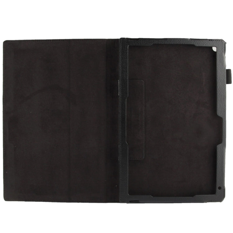 Litchi Texture Leather Case with Holder for Sony Xperia Tablet Z2 10.1(Black) - Sony by buy2fix | Online Shopping UK | buy2fix