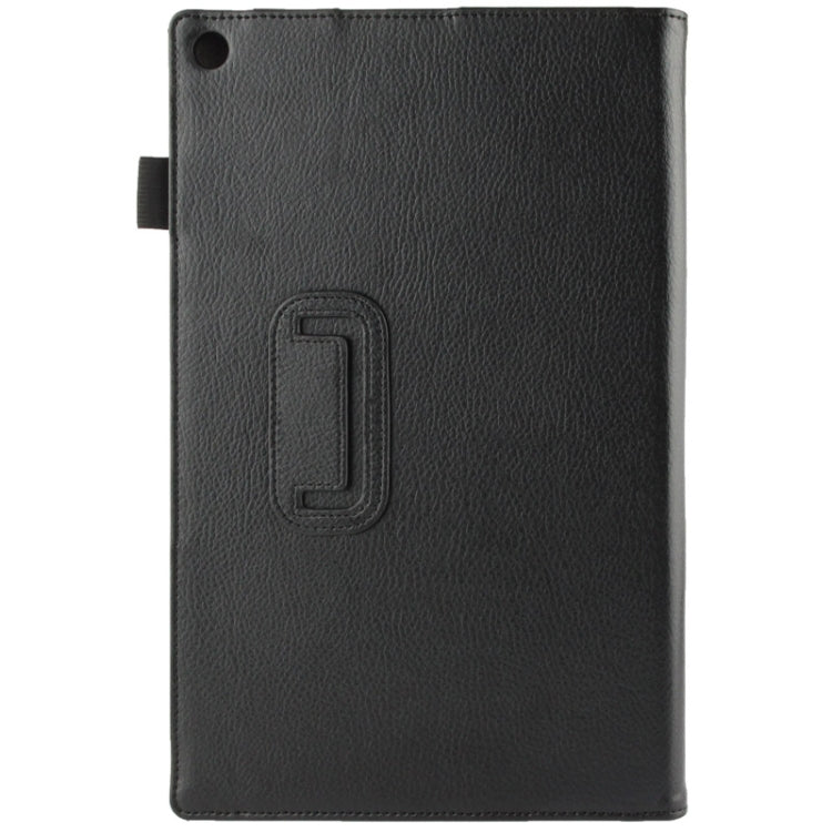 Litchi Texture Leather Case with Holder for Sony Xperia Tablet Z2 10.1(Black) - Sony by buy2fix | Online Shopping UK | buy2fix