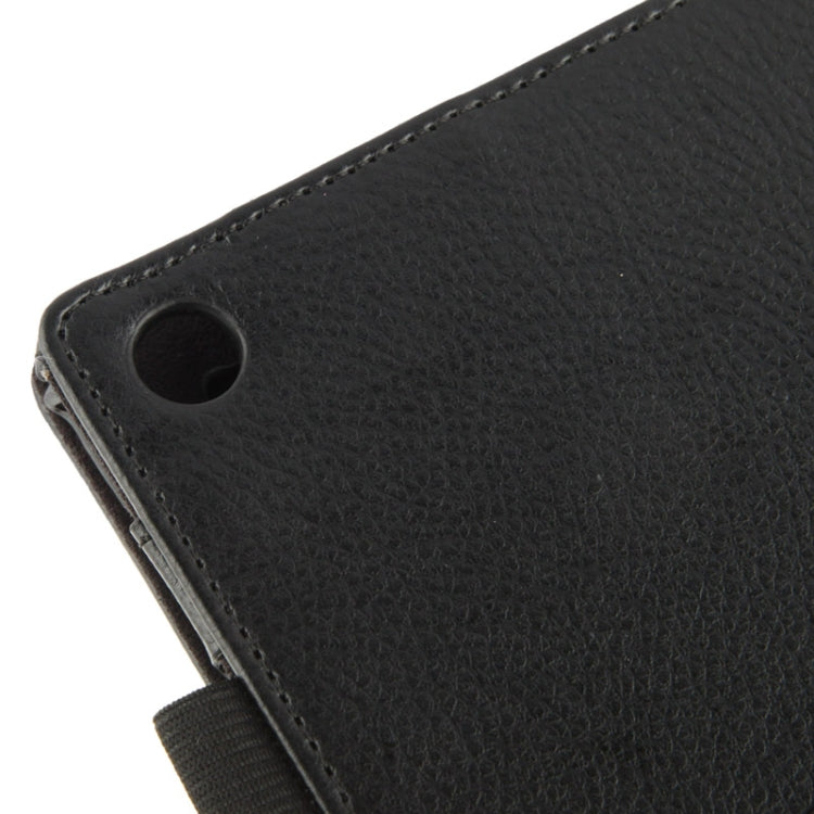 Litchi Texture Leather Case with Holder for Sony Xperia Tablet Z2 10.1(Black) - Sony by buy2fix | Online Shopping UK | buy2fix
