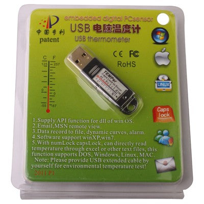 USB Thermometer / Embedded Digital PC Sensor, Temperature Range: -67 Degrees Fahrenheit to 257 Degrees Fahrenheit by buy2fix