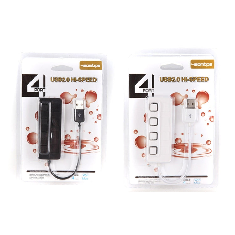 4 Ports USB 2.0 HUB with 4 Switch(Black) - USB 2.0 HUB by buy2fix | Online Shopping UK | buy2fix