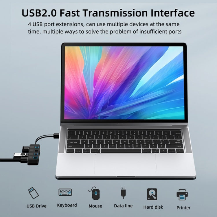 4 Ports USB 2.0 HUB with 4 Switch(Black) - USB 2.0 HUB by buy2fix | Online Shopping UK | buy2fix