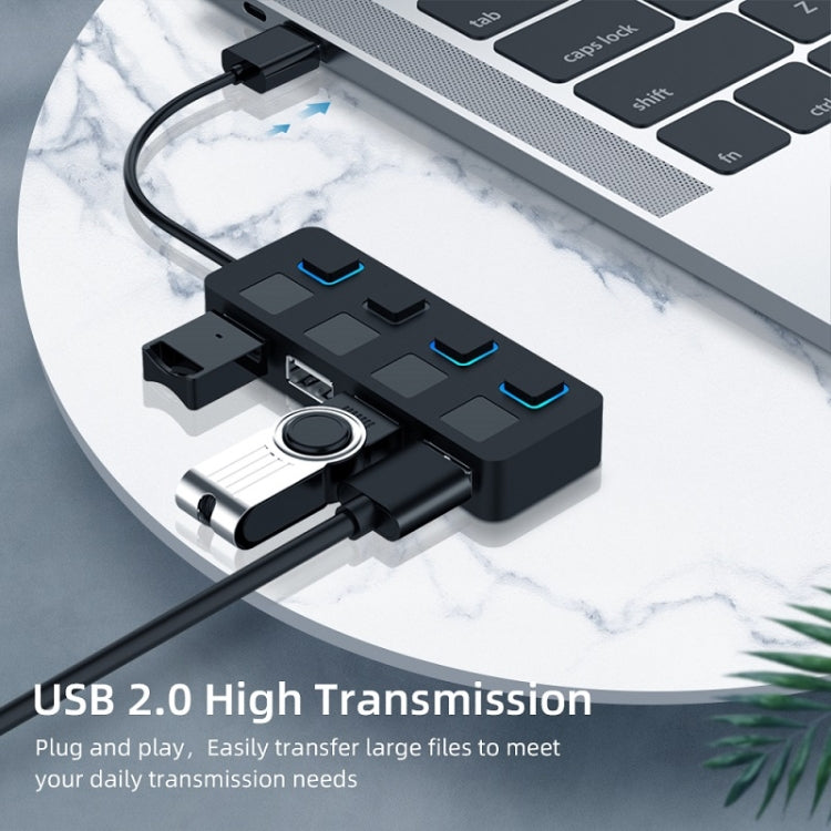 4 Ports USB 2.0 HUB with 4 Switch(Black) - USB 2.0 HUB by buy2fix | Online Shopping UK | buy2fix