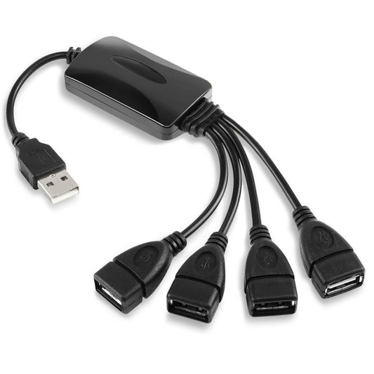 Universal 4 Ports USB 2.0 480Mbps High Speed Cable Hub for PC(Black) by buy2fix