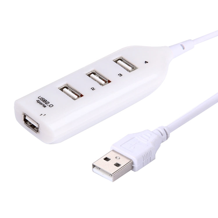 4 Ports USB 2.0 HUB, Cable Length: 30cm (White) - USB 2.0 HUB by buy2fix | Online Shopping UK | buy2fix