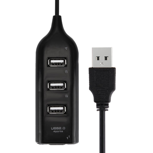 4 Ports USB 2.0 HUB, Cable Length: 30cm(Black) by buy2fix