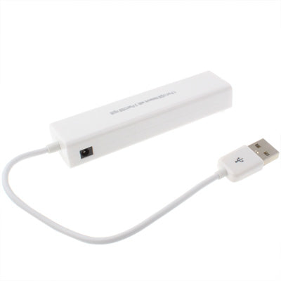 1 Port USB Network With 3 Port USB Hub To Female RJ45 Ethernet Lan Adapter Card(White) - USB 2.0 HUB by buy2fix | Online Shopping UK | buy2fix