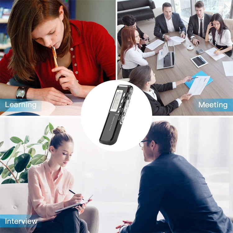8GB Digital Voice Recorder Dictaphone MP3 Player, Support Telephone recording, VOX function, Power supply: 2 x AAA battery(Black)(Black) by buy2fix