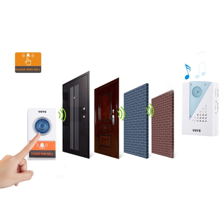 VOYE V001A Home Music Remote Control Wireless Doorbell with 38 Polyphony Sounds - Wireless Doorbell by VOYE | Online Shopping UK | buy2fix