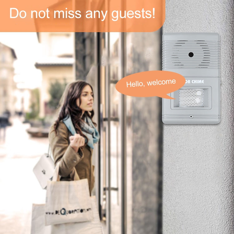 300D Wireless Visitor Alarm Entry Alert Door Chime(Grey) - Sensor Doorbell by buy2fix | Online Shopping UK | buy2fix