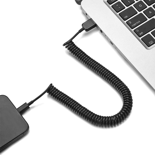 Micro USB Data Sync Charger Coiled Cable, Length: 27.5cm (can be extended up to 100cm)(Black) by buy2fix