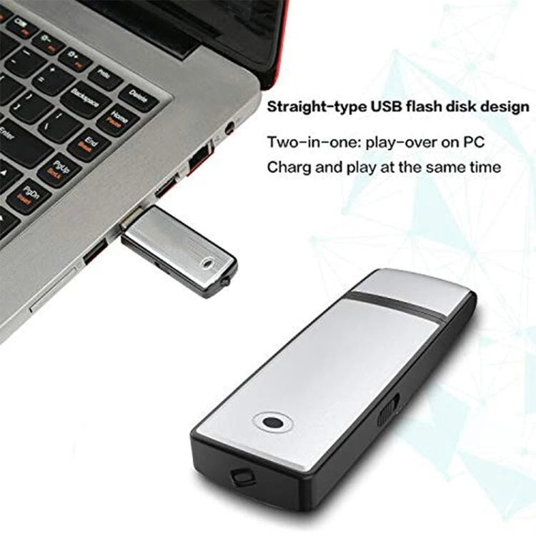 USB Voice Recorder + 8GB USB Flash Disk(Black) - U-Disk Recorder by buy2fix | Online Shopping UK | buy2fix