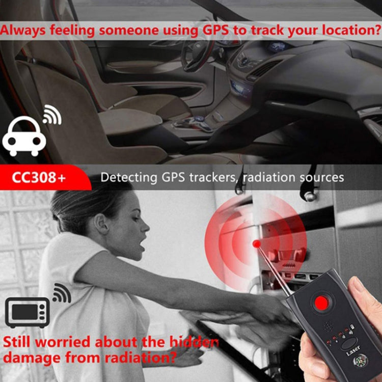 CC308+ Multi-Detector Full-Range All-Round Detector For Hidden Mini Camera / IP Lens/ GMS / RF Signal Detector Finder(Black) - RF Signal Detector by buy2fix | Online Shopping UK | buy2fix