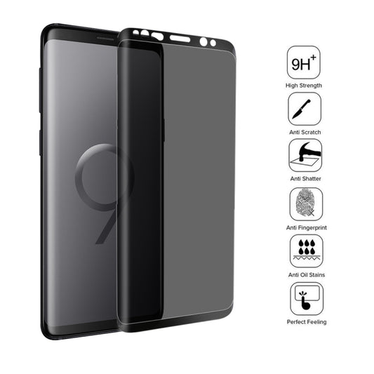 For Galaxy S9+ 0.3mm 9H Surface Hardness 3D Privacy Anti-glare Tempered Glass Protective Film (Black) by buy2fix