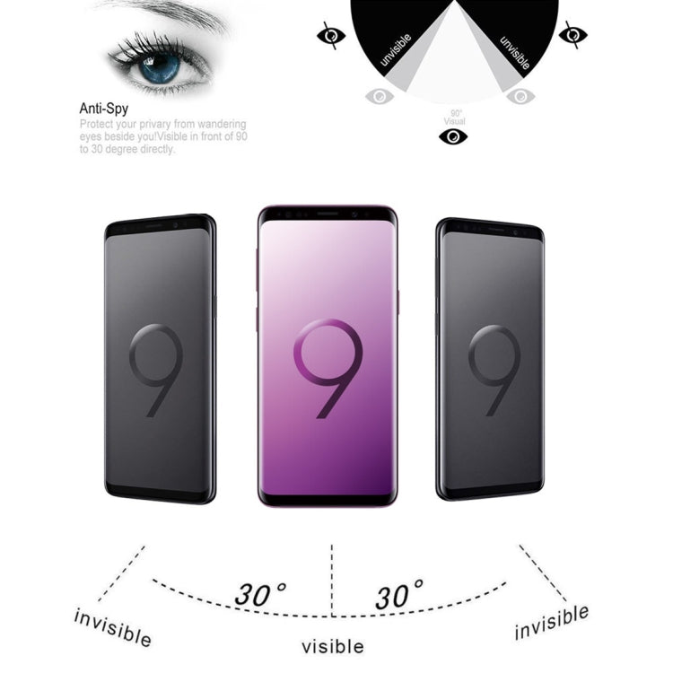 For Galaxy S9 0.3mm 9H Surface Hardness 3D Privacy Anti-spy Tempered Glass Protective Film(Black) - Galaxy Tempered Glass by buy2fix | Online Shopping UK | buy2fix
