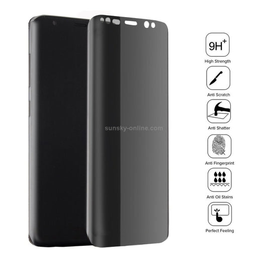 For Galaxy S8+ / G9550 0.3mm 9H Surface Hardness 3D Curved Privacy Anti-glare Full Screen Tempered Glass Screen Protector by buy2fix