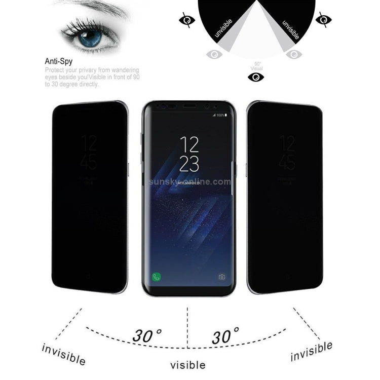 For Galaxy S8+ / G9550 0.3mm 9H Surface Hardness 3D Curved Privacy Anti-glare Full Screen Tempered Glass Screen Protector by buy2fix