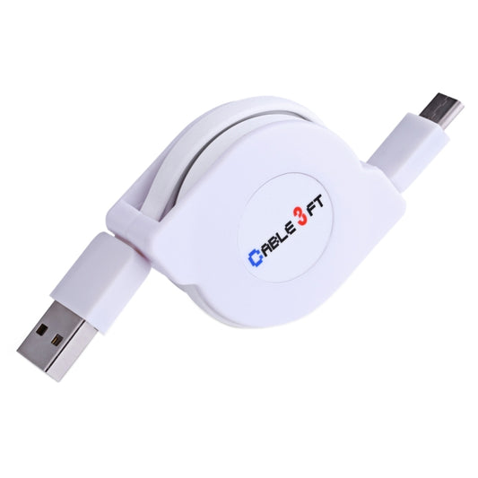 1m 2A 110 Copper Core Wires Retractable USB-C / Type-C to USB Data Sync Charging Cable(White) by buy2fix