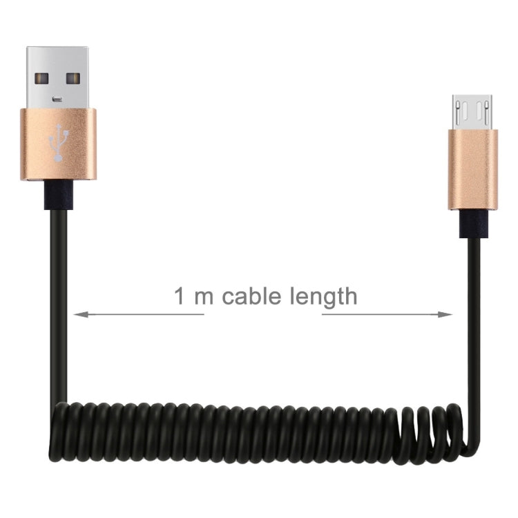 30cm to 100cm High Speed Spring Style Micro USB to USB 2.0 Flexible Elastic Spring Coiled Cable USB Data Sync Cable , For Galaxy, Huawei, Xiaomi, LG, HTC, Sony and Other Smart Phones(Gold) - Micro USB Cable by buy2fix | Online Shopping UK | buy2fix