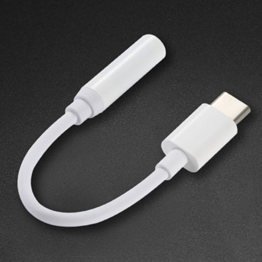 12.5cm USB-C / Type-C Male to 3.5mm Audio Female Adapter Converter(White) by buy2fix