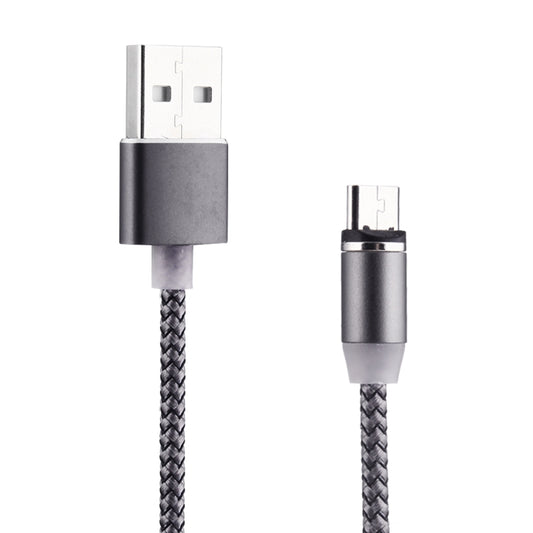 360 Degree Rotation 1m Weave Style Micro USB to USB 2.0 Strong Magnetic Charger Cable with LED Indicator(Grey) - Charging Cable & Head by buy2fix | Online Shopping UK | buy2fix