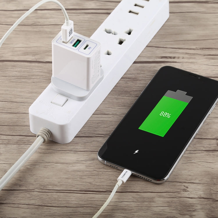 3A Max Output USB-PD + Dual QC3.0 USB Ports Travel Fast Charger, UK Plug - USB Charger by buy2fix | Online Shopping UK | buy2fix