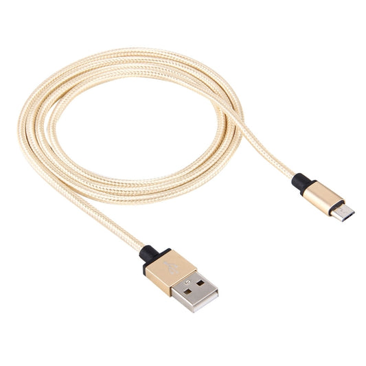 1m Woven Style Metal Head 58 Cores Micro USB to USB 2.0 Data / Charger Cable, For Samsung / Huawei / Xiaomi / Meizu / LG / HTC and Other Smartphones (Light Yellow Gold) by buy2fix