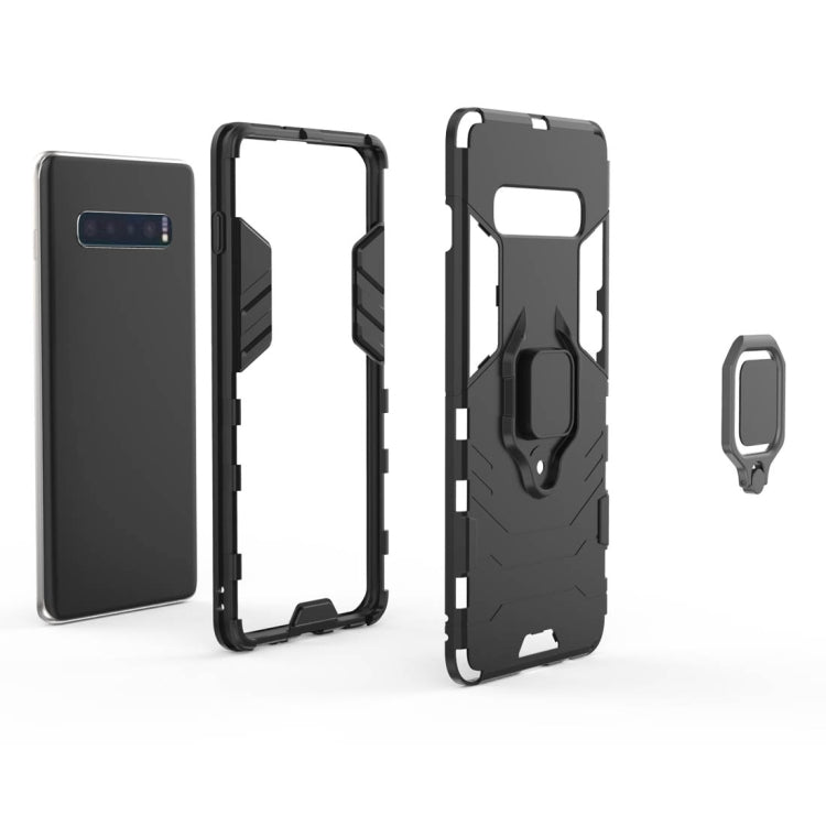 PC + TPU Shockproof Protective Case for Samsung Galaxy S10 Plus, with Magnetic Ring Holder(Black) - Galaxy Phone Cases by buy2fix | Online Shopping UK | buy2fix