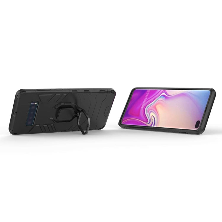 PC + TPU Shockproof Protective Case for Samsung Galaxy S10 Plus, with Magnetic Ring Holder(Black) - Galaxy Phone Cases by buy2fix | Online Shopping UK | buy2fix