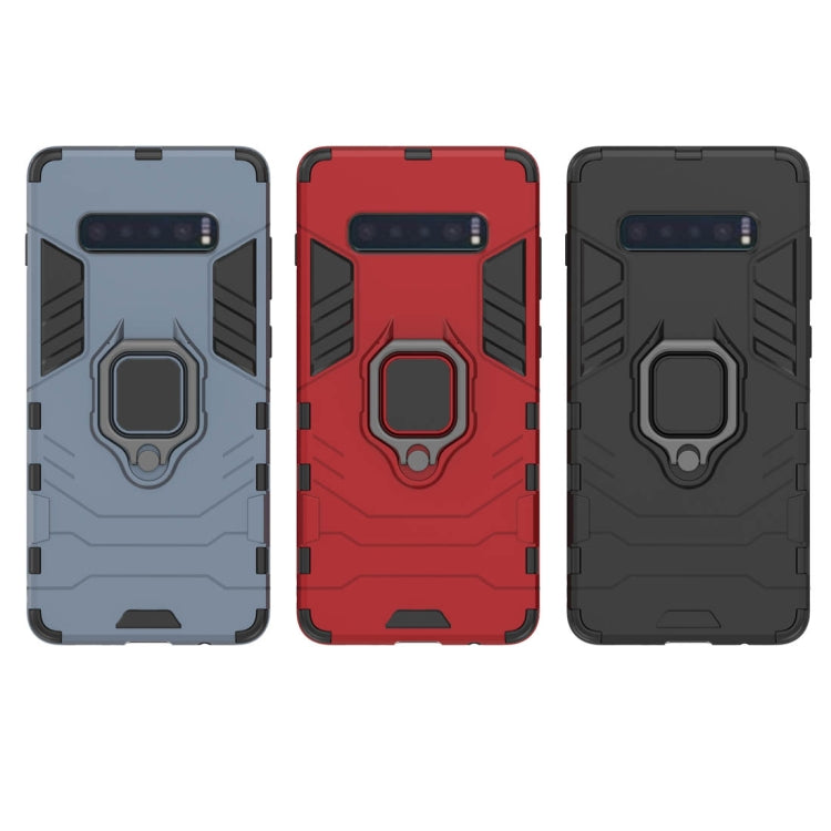 PC + TPU Shockproof Protective Case for Samsung Galaxy S10 Plus, with Magnetic Ring Holder(Black) - Galaxy Phone Cases by buy2fix | Online Shopping UK | buy2fix