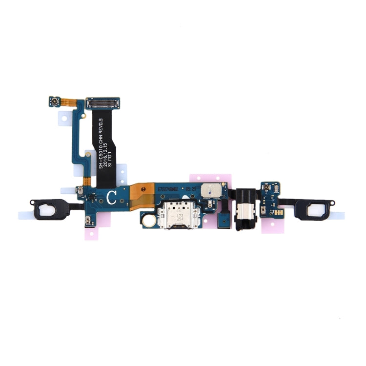For Galaxy C5 Pro / C5010 Charging Port + Home Button + Earphone Jack Flex Cable - Flex Cable by buy2fix | Online Shopping UK | buy2fix