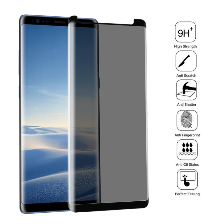 For Galaxy Note 8 0.26mm 9H Surface Hardness 3D Curved Privacy Anti-glare Non-full Screen Tempered Glass Screen Protector(Black) - Galaxy Tempered Glass by buy2fix | Online Shopping UK | buy2fix