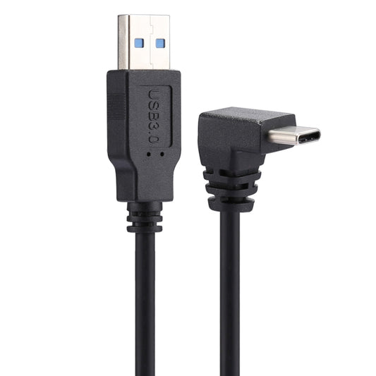 1m USB-C / Type-C Male Elbow to USB 3.0 Male Data Charge Extension Cable by buy2fix