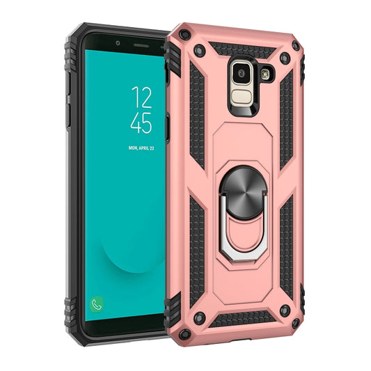 Armor Shockproof TPU + PC Protective Case for Galaxy J6 (2018), with 360 Degree Rotation Holder(Rose Gold) by buy2fix