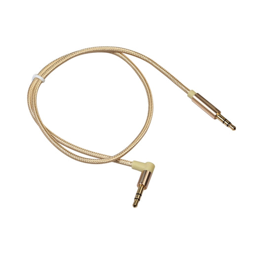 AV01 3.5mm Male to Male Elbow Audio Cable, Length: 50cm(Gold) by buy2fix