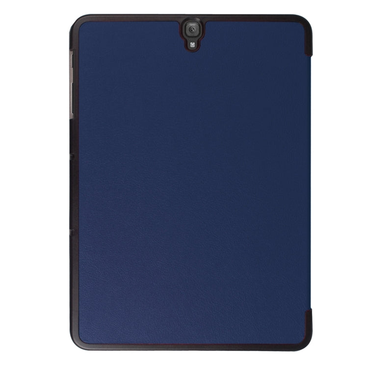 For Galaxy Tab S3 9.7 inch T820 / T825 Custer Texture Horizontal Flip Leather Case with 3-folding Holder(Dark Blue) - Other Galaxy Tab PC by buy2fix | Online Shopping UK | buy2fix