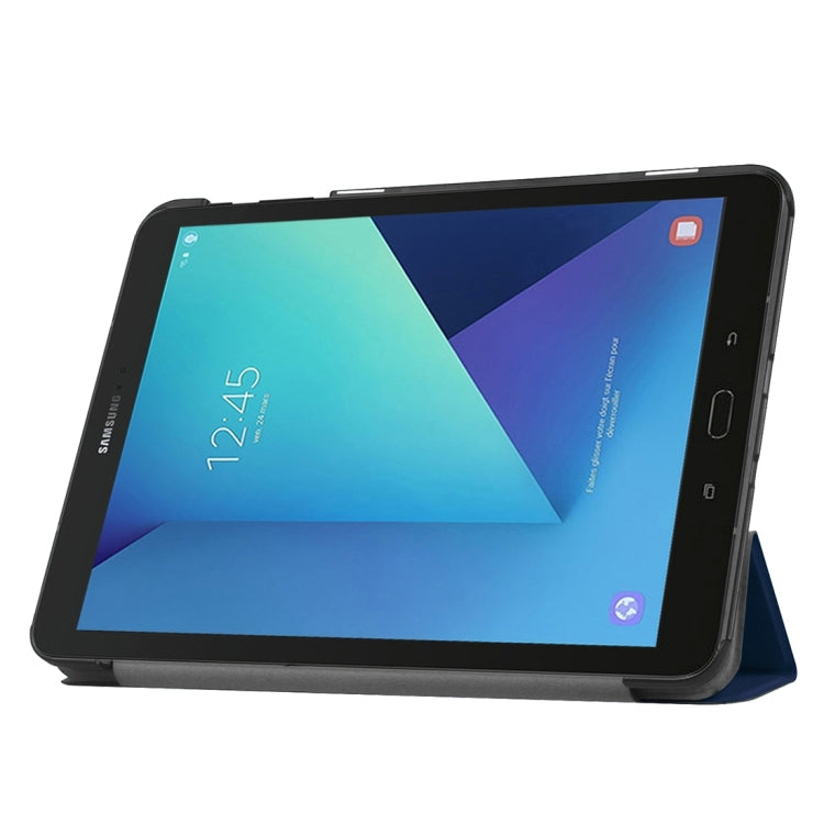 For Galaxy Tab S3 9.7 inch T820 / T825 Custer Texture Horizontal Flip Leather Case with 3-folding Holder(Dark Blue) - Other Galaxy Tab PC by buy2fix | Online Shopping UK | buy2fix