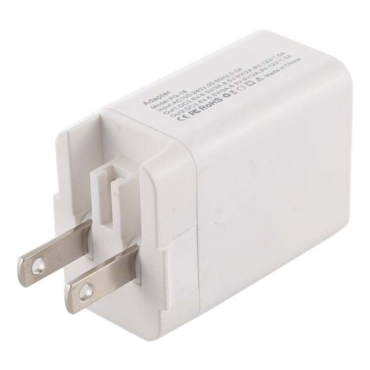 5 in 1 18W Power Adapter Plug Adapter Convertible US + UK + EU + AU Plug - Plug Adaptor by buy2fix | Online Shopping UK | buy2fix