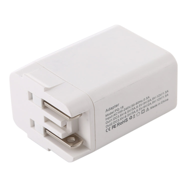 5 in 1 18W Power Adapter Plug Adapter Convertible US + UK + EU + AU Plug - Plug Adaptor by buy2fix | Online Shopping UK | buy2fix