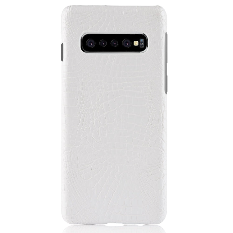 Shockproof Crocodile Texture PC + PU Case for Galaxy S10 5G (White) - Galaxy Phone Cases by buy2fix | Online Shopping UK | buy2fix