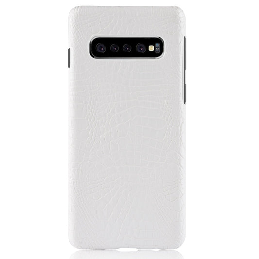 Shockproof Crocodile Texture PC + PU Case for Galaxy S10 5G (White) by buy2fix