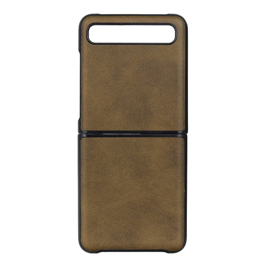 For Galaxy Z Flip Two-color Cow Leather Texture Folding Protective Case(Green) by buy2fix